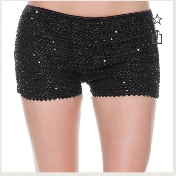 Sequin stretch shorts
