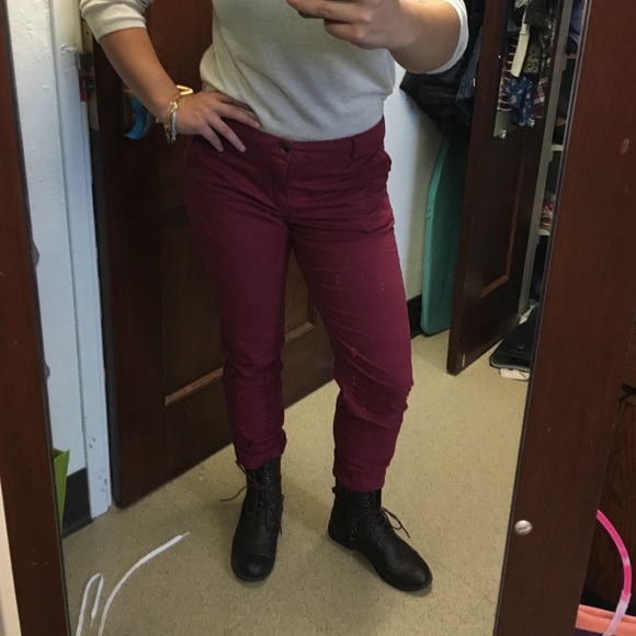 H&M Red boyfriend pant