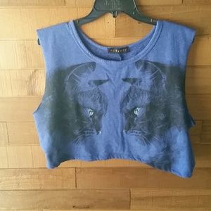 Soft Cat print crop top!