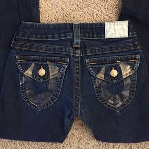 True Religion Gold Foil Skinny Jeans