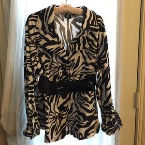 Plus Size Zebra Jacket and Belt