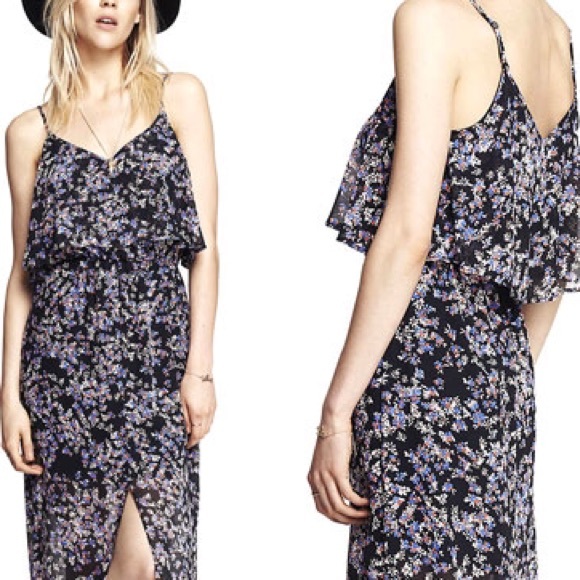 Express floral chiffon maxi dress XS