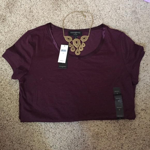 Banana Republic Luxe Touch Eggplant Tee
