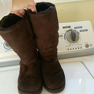 Brown tall Ugg boot