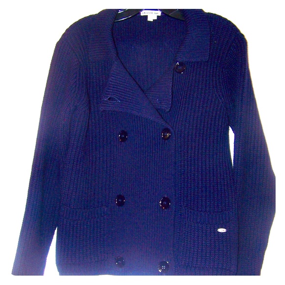 Lacoste navy blue double breasted sweater