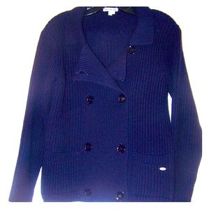 Lacoste navy blue double breasted sweater