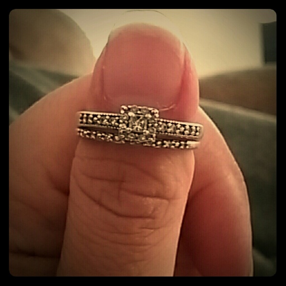 💍BRIDAL SET💍Diamond Engagement Ring and Band - Picture 1 of 3