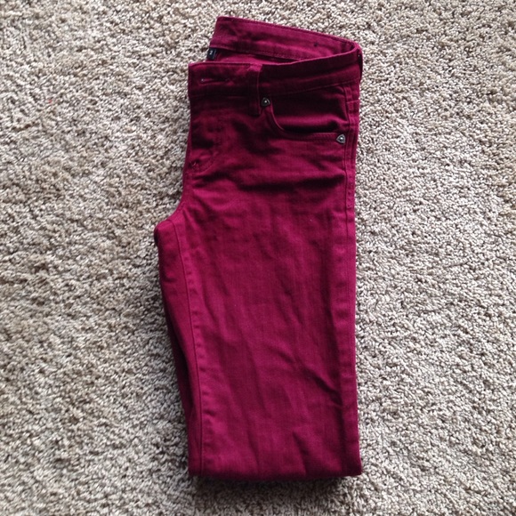 Red/Burgundy Skinny Jeans