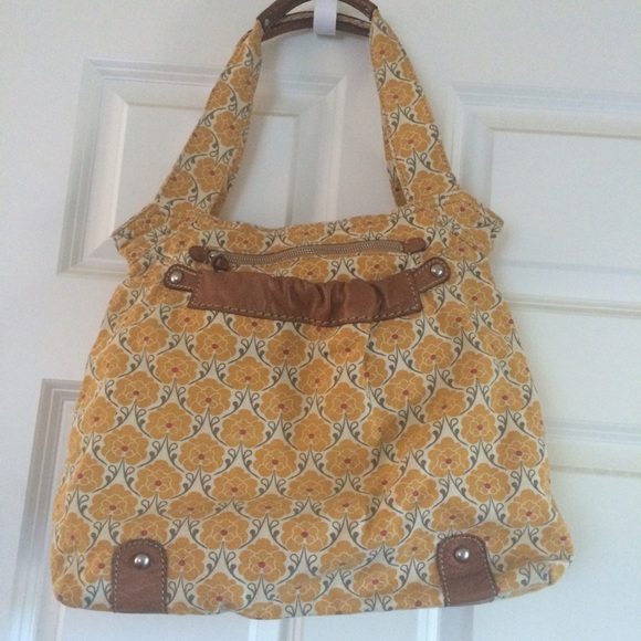 Fossil canvas handbag
