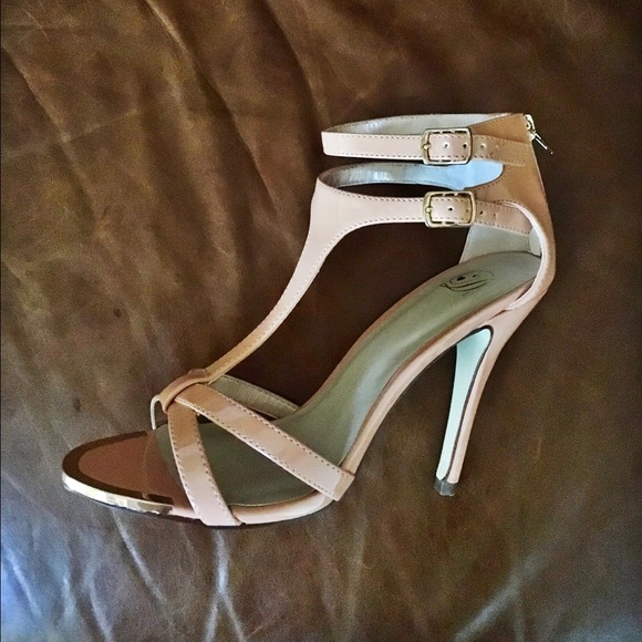 Light pink double strapped heels