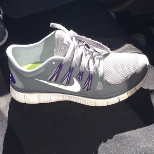 Grey and purple nikes