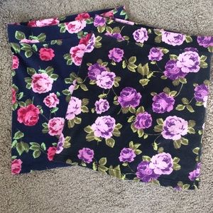 two floral print body con skirts