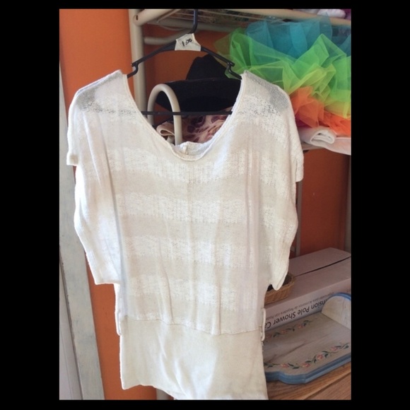 Cute white stripped shirt.