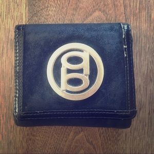 bebe Black Suede & Leather Wallet