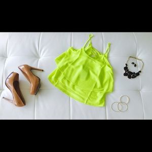 Lime green tank top (s)