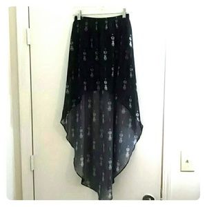 Black Dagger Patterned Skirt