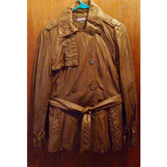 Kenneth Cole Faux Leather Trench