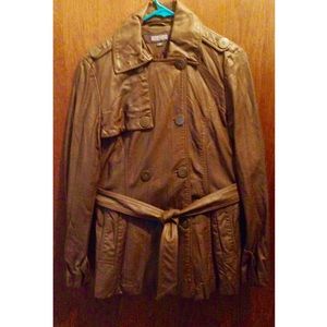 Kenneth Cole Faux Leather Trench