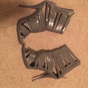 Gray caged style heels
