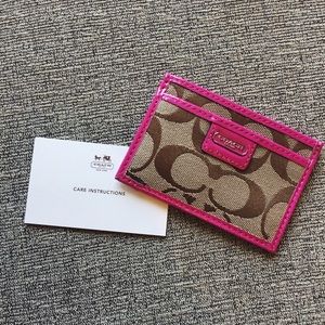 Pink Coach Card Holder