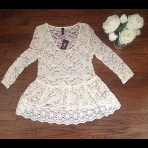 Antique White Rita Peplum Top