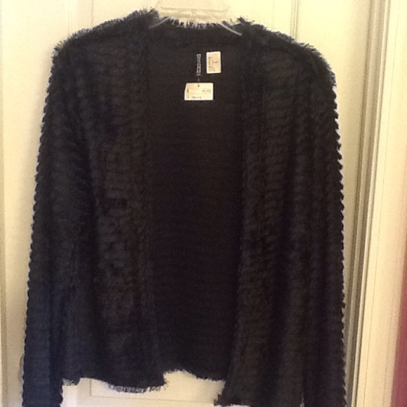 NWT H&M Divided Short Eyelash Fringe Jacket