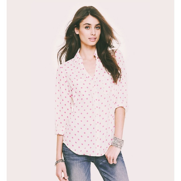 Pink Dot Convertible Sleeve Portofino Shirt