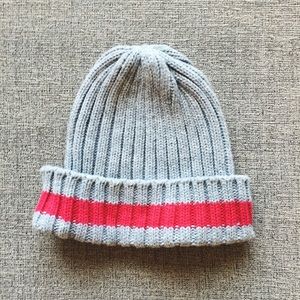 Gray and Red Beanie