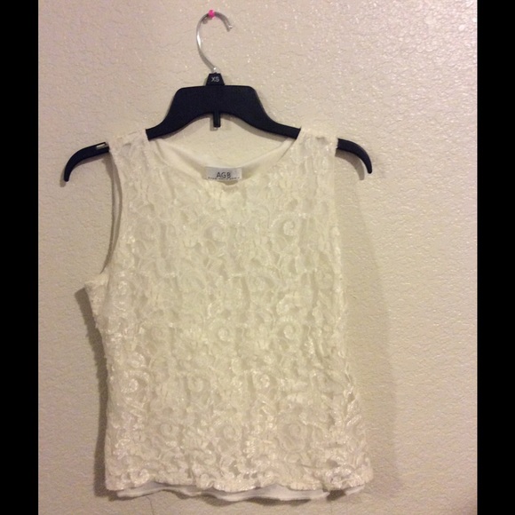 Cream lace tank