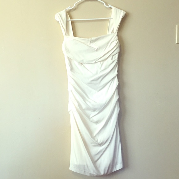 Ivory white ruffle dress