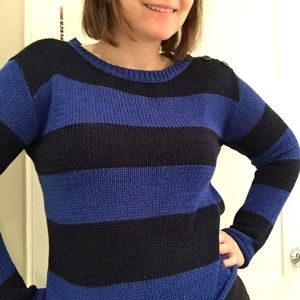 Ralph Lauren Blue Stripe Sweater