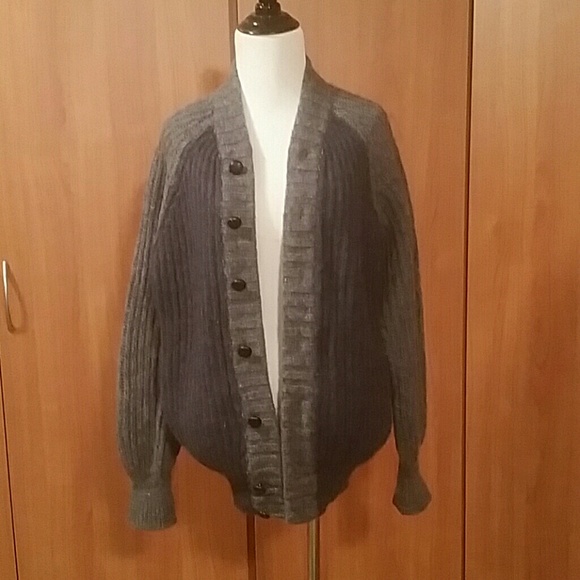 Vintage hand-knit wool cardigan