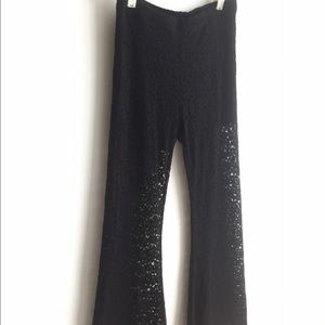 Black laced bellbottoms, size M for "mermaid".