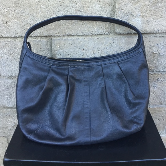 Black leather coach bag