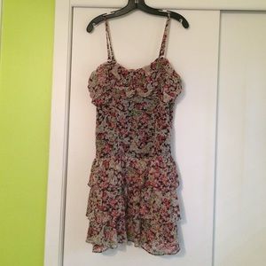 Express Floral Ruffle Mini Dress