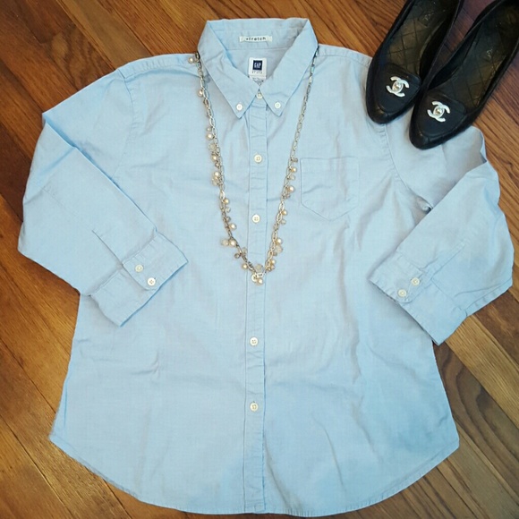 ❌sold❌Blue gap mid sleeve dress shirt
