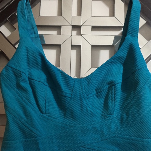 SOLD Auth Nanette Lepore Teal Jacquard Dress 0 - Picture 4 of 4