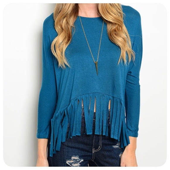 CLEARANCE SALE! New Trendy Fringe Top - Picture 2 of 4