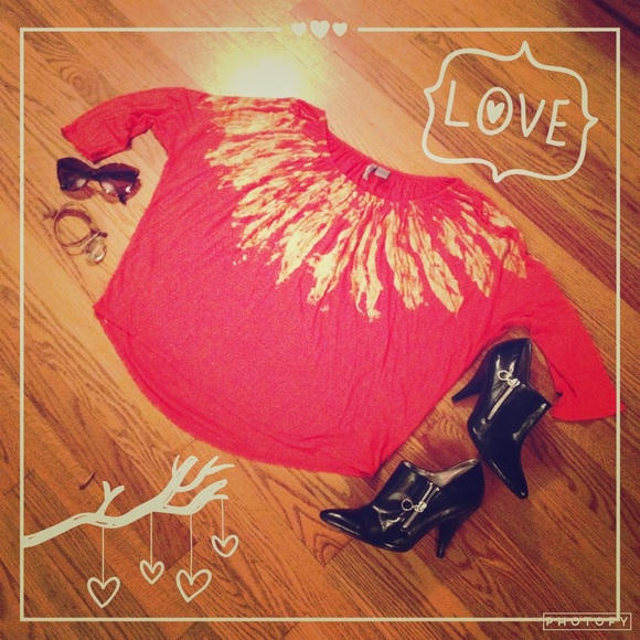 orange and gold high low dolman top