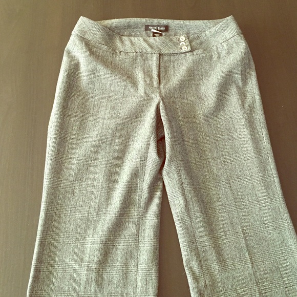 Black and white pinstripe slacks