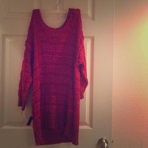 Slouchy orange crochet sweater