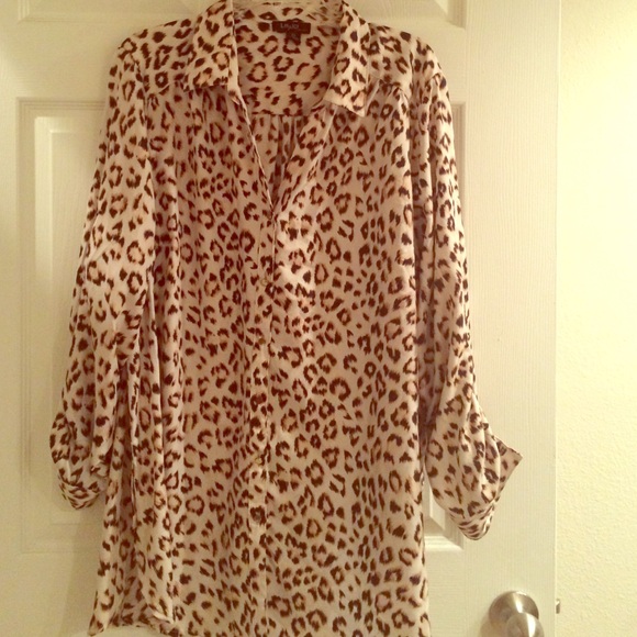 Silk cheetah tunic