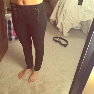 Black denim sailor jeans