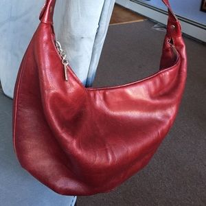AUTH Vintage Salvatore Ferragamo wine-colored hobo