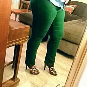 Emerald green skinny jeans!