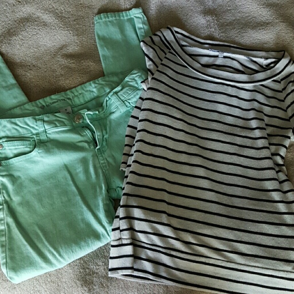 Mint colored ankle pants