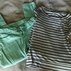 Mint colored ankle pants