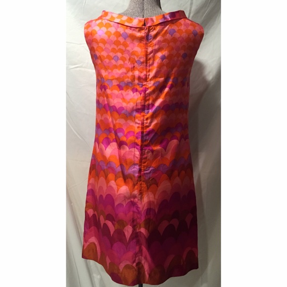 Vintage Bright 60's Mod Scallop Shift Dress - Picture 2 of 3
