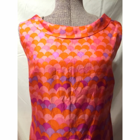Vintage Bright 60's Mod Scallop Shift Dress - Picture 3 of 3