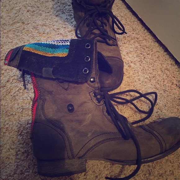 Steve Madden Grey Combat Boots